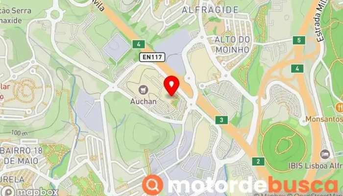 mapa de Alegro Alfragide Shopping center, Loja de Roupa, Hipermercado, Playground interno, Cinema, Farmácia, Restaurante, Cabeleireiro em Carnaxide