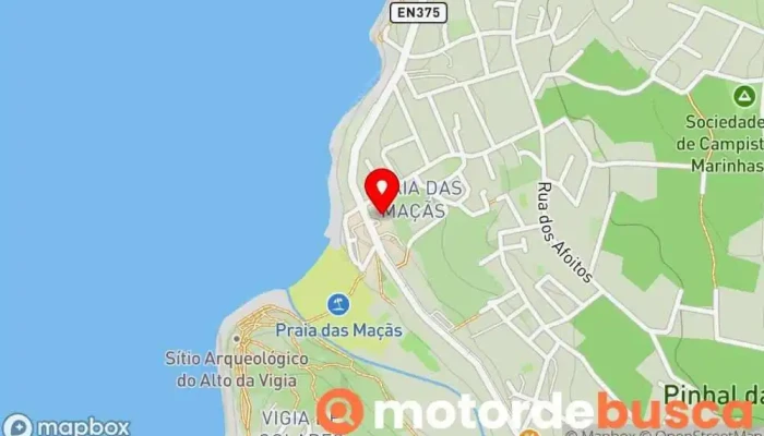 mapa de Farmácia da Praia das Maçãs Farmácia em Colares